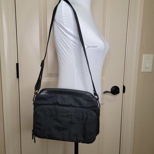 Gucci Black Nylon Leather trim Convertible bag